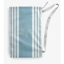 Simply Daisy Jingle on a Stripe 18 x 29 in Blue Laundry Bag