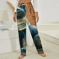 thumbnail image 3 of Ancient Egyptian Cat Statue Winter Female Pants Flannel High Waist Women Pants Lady Warm Straight Leg Plush Trousers, 3 of 7