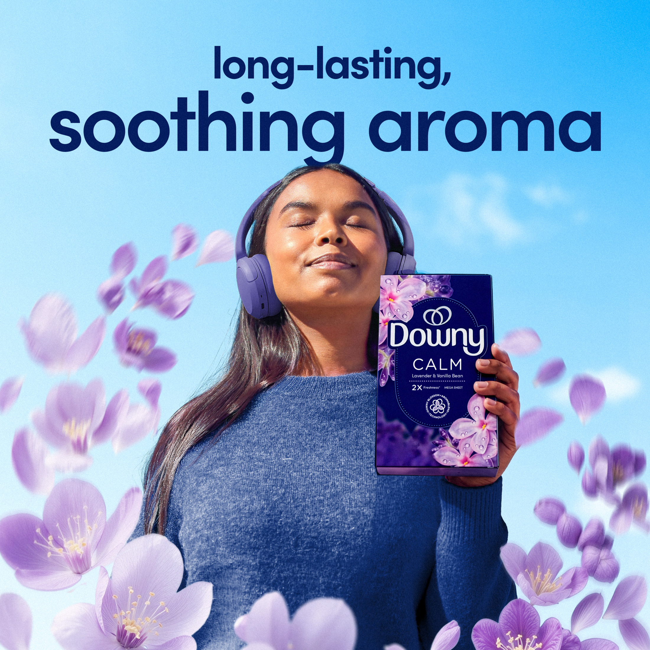 Downy Calm Mega Dryer Sheets, Lavender & Vanilla, 80 Count photo 2