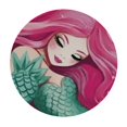 thumbnail image 4 of HAOXIT Mermaid Tablecloth Cute Fantasy Fish Girl Fishes Round Stain Resistant, Spillproof and Washable Table Cloth 42-46, 4 of 8