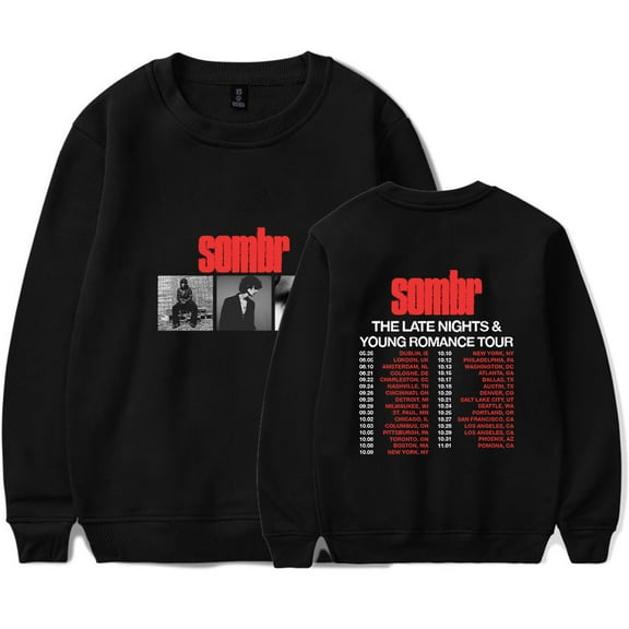 Sombr The Late Nights & Young Romance Tour Sweatshirt Women Men Casual Crewneck Long Sleeve Pullover Clothes