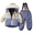 Navy, variant on Toddler 3 Piece Snow Suits Waterproof Hooded Ski Jackets Puffer Vest Bib Pants Set Kids Winter Warm Snowpants Outfits
