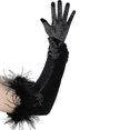 thumbnail image 1 of Guantes largos de ópera Guantes de plumas de satén Estilo años 20 Guantes para disfraces de novia, 1 of 3