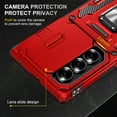 thumbnail image 4 of ELEHOLD Heavy Duty Rugged Case for Samsung Galaxy Z Fold 7 Protection with Sliding Camera Lens Cover Magnetic Metal Ring Holder Kickstand Anti-Scratch Shockproof Case for Galaxy Z Fold 7, Red, 4 of 7