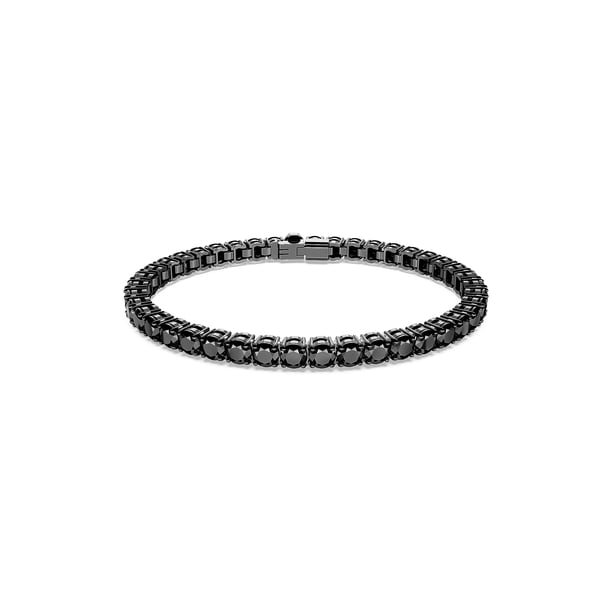 Pulsera de tenis Swarovski Matrix con piedras negras de talla redonda