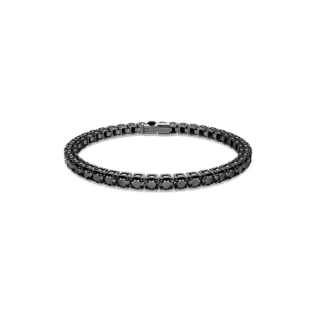 Pulsera de tenis Swarovski Matrix con piedras negras de talla redonda