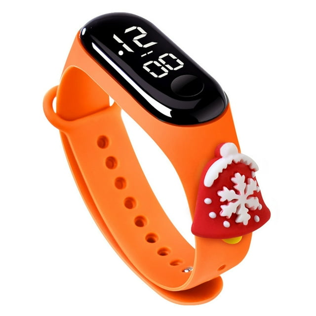 Reloj electrónico LED de muñeca navideña para niños y niñas, relojes LED digitales de moda, reloj de pulsera con correa ajustable.