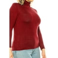 thumbnail image 5 of Women's Plus Size Casual Fitted Long Sleeve Solid Turtleneck Sweater Tops, 5 of 6