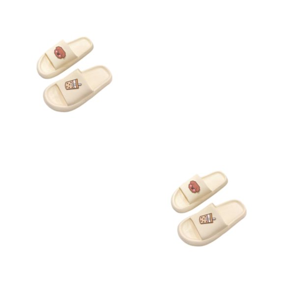 Qarigey Pantuflas de fondo y grueso, cómodas y elegantes, con plataforma interior y exterior, puntera abierta, ligeras, para mujer Type1 NO1