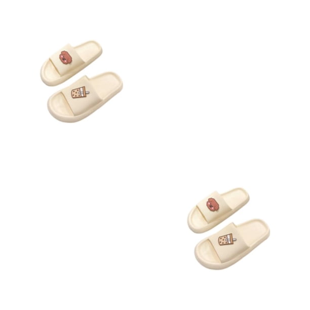 Pantuflas Qarigey cómodas y elegantes con plataforma interior y exterior puntera abierta ligeras para mujer Blanco 36/37.1 2Conjunto
