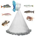 thumbnail image 1 of Saltwater Bait Casting Net   3/8inch Mesh Size for Bait Trap Fish Heavy Duty Throw Net  8FT Radius Size Easy Throw Heavy Duty Hand Cast Net with Chain Sinker Bottom Spread, 1 of 10
