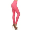 thumbnail image 3 of Women Fleece Lined Leggings Solid High Waist Strechy Leggings Athleisure Pants - Fuchsia, 3 of 6