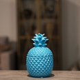 thumbnail image 2 of Urban Trends Collection 44203 20 oz Small Ceramic Pineapple Canister, Blue, 2 of 3