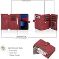 thumbnail image 2 of Wallet Case for Google Pixel 6a 5G, Vintage Premium PU Leather Cover Flip Case with Card Slots Magnetic Closure Zipper Pocket Kickstand Handbag with Hand Strap - Red Wine, 2 of 14