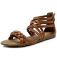 thumbnail image 1 of Ollio Women's Shoe Gladiator Strappy Zip Closure Sandal M1803, 1 of 6