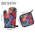thumbnail image 2 of Yayeee Oven Mitts and Pot Holder Set of 4 Heat Resistant Kitchen Gloves Baking Hot Pad, Serene Floral Pattern, 2 of 5