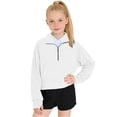 thumbnail image 3 of BLVB Girls Sweatshirts Half Zip Pullover Long Sleeve with Pocket and Thumb Hole Casual Fashion Fall Winter Clothes for Kids 5-14Y, 3 of 4