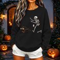 thumbnail image 2 of WEIWEN Dog Mama Sweatshirt for Women Funny Skeleton Chasing Dachshund Print Crewneck Long Sleeve Halloween Outfits for Women Going Out Tops Fall Sweaters Women's Clothing XXL, 2 of 4