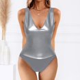 thumbnail image 2 of Sngxgn Women Swimsuit Tummy Control Bathing Suits Modest Full Coverage Swimwear(Grey,S), 2 of 4