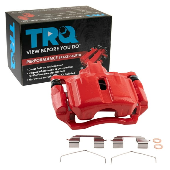 TRQ Front Right Brake Caliper w/Bracket Performance Red Passenger Side Compatible with 2012-2015 Honda Civic