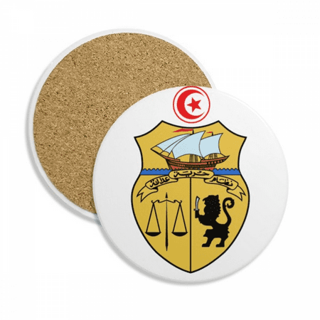 

Tunisia Asia National Emblem Coaster Cup Mug Tabletop Protection Absorbent Stone