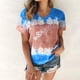 thumbnail image 2 of Tops de Mujer Blusa Casual Elegante Camisas de Moda Gradiente Erógeno Estampado Regular Cuello Redondo Manga Corta Top Odeerbi  ODB166656, 2 of 4