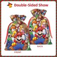 thumbnail image 2 of Pofeuu Sac Cadeau de Noël Imprimé Mario, Pochette en Toile de Jute avec Cordon de Serrage et Carte en Papier Kraft pour Emballage de Vacances, Fêtes et Anniversaires-Moyen, 2 of 7