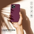 thumbnail image 4 of Liquid Silicone Case for iPhone 11 Pro Max, Slim Liquid Silicone Case with Open Bottom, Soft Gel Rubber Case Cover for iPhone 11 Pro Max(2019) 6.5 inch - Wine Red, 4 of 12