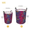 thumbnail image 5 of Balery Colorful Snake Round Laundry Basket with Handles Waterproof Freestanding Laundry Hamper for Clothes Toys in the Dorm and Family-Small, 5 of 8