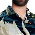 thumbnail image 5 of Swan Men's Short Sleeve Shirts, Casual, Printed, Button Down, Beach Shirt - Spread Collar Tops for Summer Beach Fun, 5 of 6