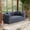 Blue, variant on Meeyar Loveseat Sofa with 2 Cushions, 65" Modern Bubble Couch 2 Seater for Living Room, Black