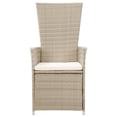 thumbnail image 2 of vidaXL Reclining Garden Chairs 2 pcs with Cushions Poly Rattan Beige, 2 of 3