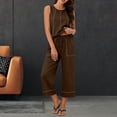 thumbnail image 6 of Akmaiox Two Piece Sets for Women Sleeveless Tank Tops Elastic Waist Drawstring Wide Leg Pants with Pockets Trendy Stripes Casual Loose Summer Vacation Lounge Sets S-3XL, 6 of 10