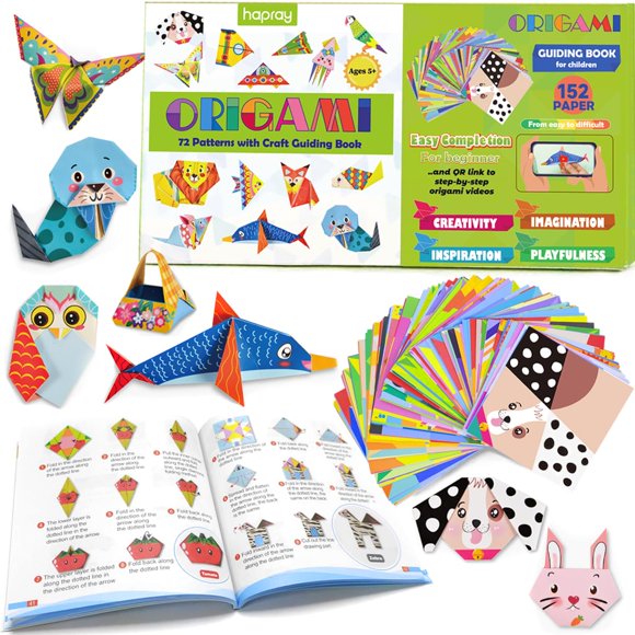 Kit de origami hapray para niños de 5 a 8 a 12 años, con 152 papeles