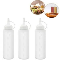 Triani 3Pcs Ketchup Squeeze Bottles 8oz Leak Proof Multipurpose Squirt Bottles with Twist Top Cap for Ketchup Oil Jam BBQ Sauce Dressing Grilling Crafts Syrup Dispensers
