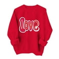 thumbnail image 2 of VKOYWKM Love Sweatshirt for Women Oversized Crew Neck Red Valentine's Day Sweatshirts Funny Letter Print Long Sleeve Pullover Spring Fashion, 2 of 6