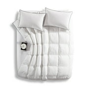 Dorrin Nessin Luxury Goose Down Comforter Twin Size,Duvet Insert, 600TC 100% Egyptian Cotton Fabric, 700Fill Power, Gray Piping, Down Proof with Tabs,Hypoallergenic for All Season,White Color