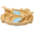 thumbnail image 1 of 1 Set Baby Suction Plate Toddler Plate Toddler Spoon Fork Cute Plate Kids Utensils (Crab Plate), 1 of 7