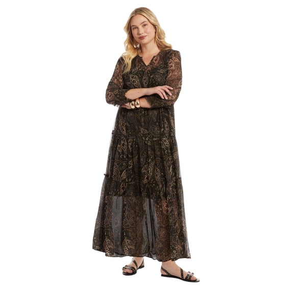 June & Vie Women's Plus Size Tiered Maxi Dress