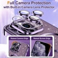 thumbnail image 4 of Étui Protecteur d'Objectif Électroplaqué pour iPhone 15 14 13 12 11 16 Pro Max Plus pour Charge Sans Fil Magsafe Pare-Chocs Pailleté Violet Foncé pour iphone15Promax, 4 of 6