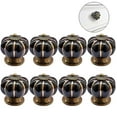 thumbnail image 2 of Uds. Tiradores redondos de cerámica para gabinete y muebles con forma de calabaza, tiradores con Base con acabado cromado, tiradores para cajones, herrajes para puertas, perillas negras, 2 of 4