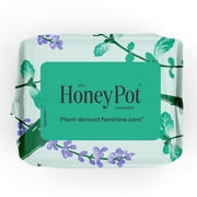 Honey Pot 100% Organic Cotton Cover Cooling Herbal Infusion Overnight Pads, 12 Count