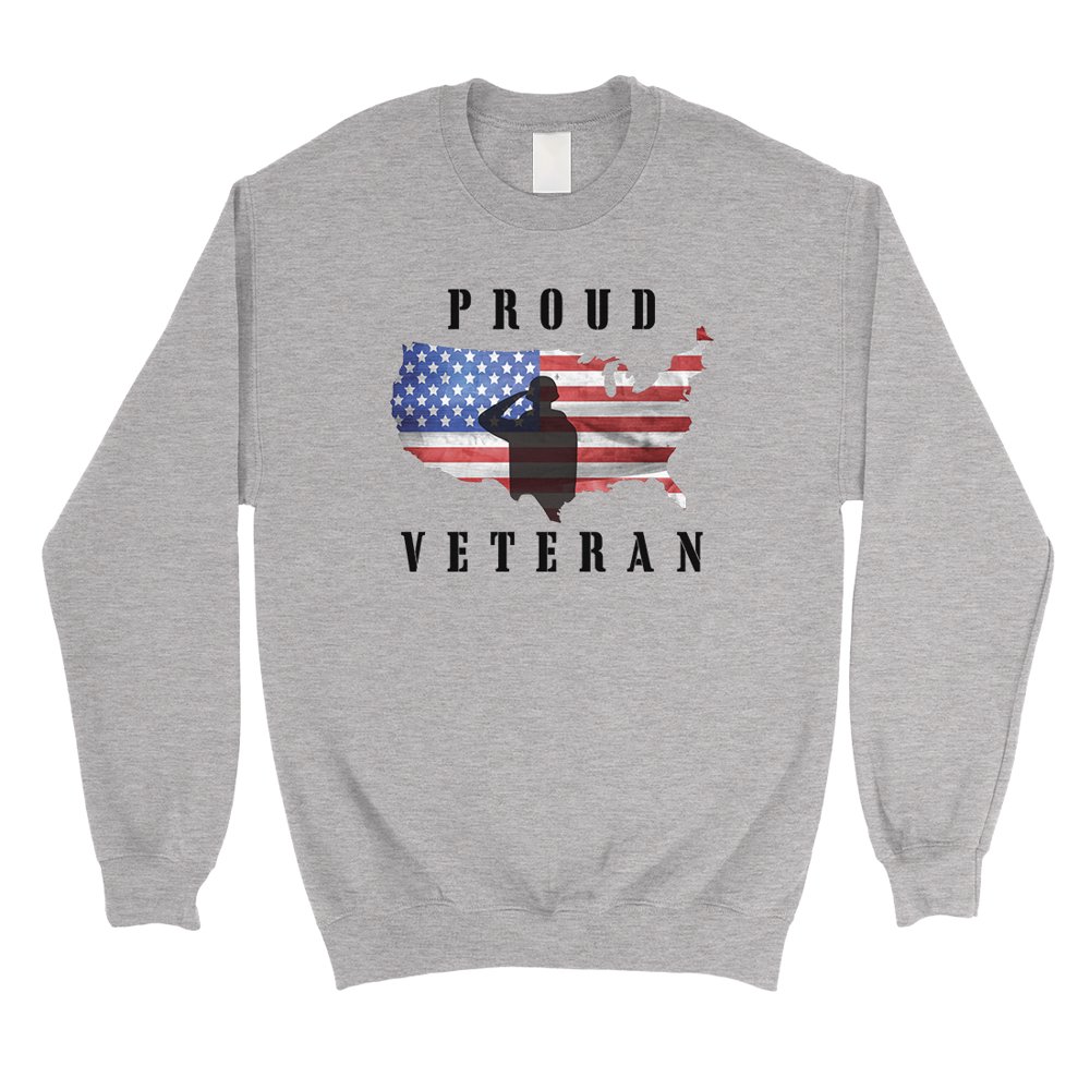 365 Printing - Proud Veteran Grey Sweatshirt Crewneck American Army