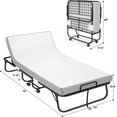 thumbnail image 5 of Homieasy Folding Bed with Mattress, 6 Adjustable Positions Backrest, Rollaway Bed for Adults with Memory Foam Mattress and Metal Frame, Portable Bed with Storage Cover, Cot Size (75” x 31”), 5 of 7