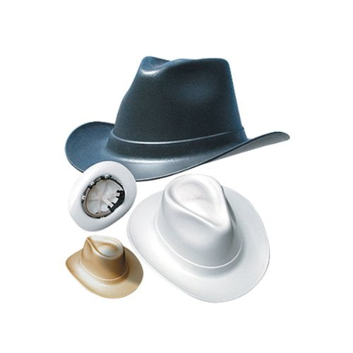Cowboy Style Hard Hat Wide Brim Black Cotton Ratchet Suspension