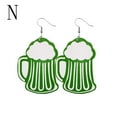 thumbnail image 2 of wznxdo St. Patrick's Day Earrings Irish Geometric Green Beard Green Hat Carnival Earrings, 2 of 2
