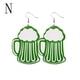 thumbnail image 1 of Pendientes para mujer, regalos para mujer, pendientes de San Patricio, pendientes de sombrero verde geométrico irlandés, joyería para mujer, pendientes de moda., 1 of 2