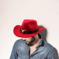 thumbnail image 2 of Chapeau de Cowboy Confortable pour l'Été, Chapeau d'Ombrage pour la Pêche, le Voyage, la Randonnée, Rouge, 2 of 8
