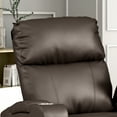 thumbnail image 4 of Modern Terry Collection, Upholstered Faux Leather with Electric Power Recliner Chair, Espresso, 4 of 7