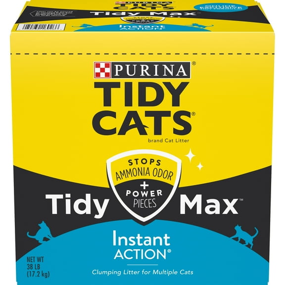 Purina Tidy Cats Tidy Max Clumping Cat Litter, Instant Action, Odor Control 24/7, 38 lb. Box